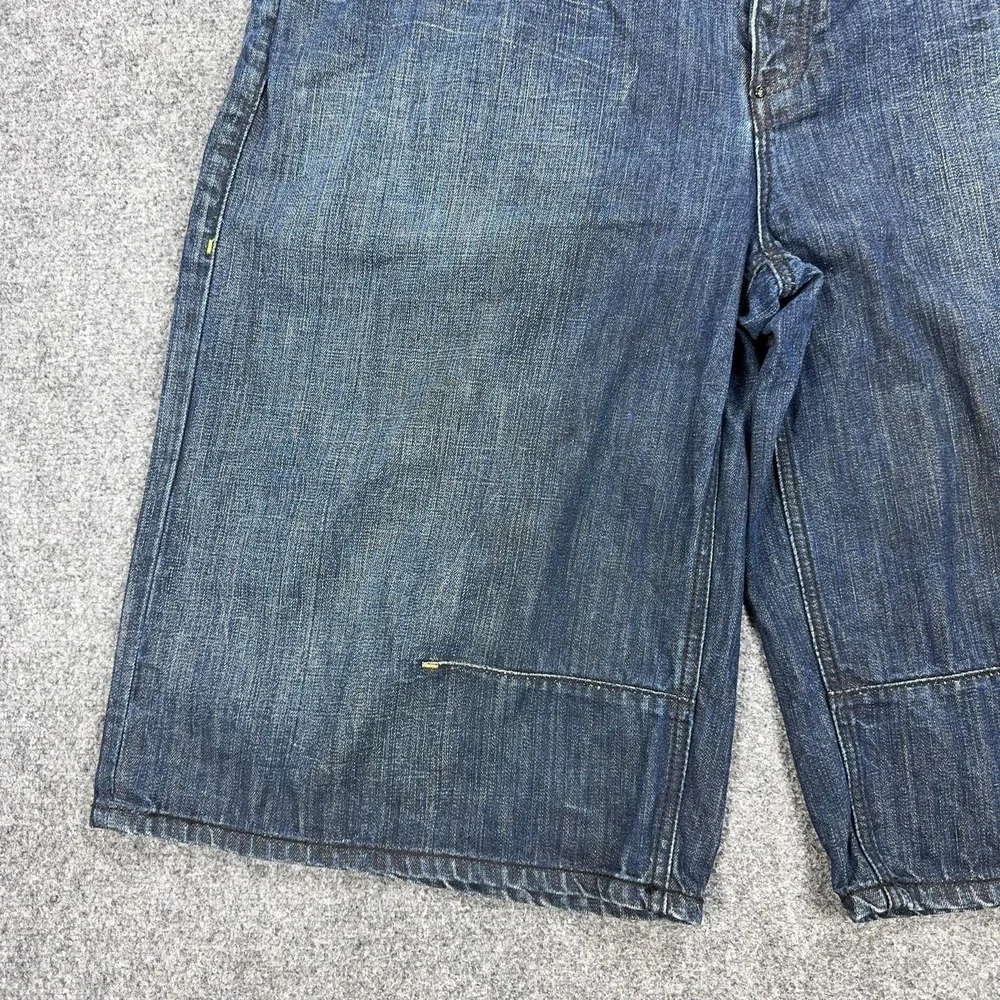 Coogi Shorts Mens 42 Blue Denim Bermuda Relaxed Fit Studded 12 Inseam‎ Pockets